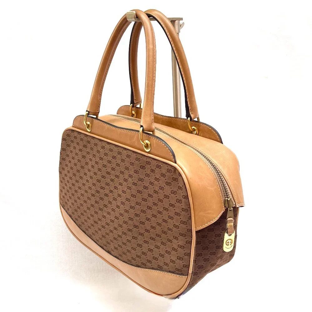 Gucci Micro GG Monogram canvas/leather vintage handbag - Picture 2 of 14